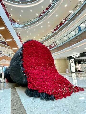 Professional floral arrangement in modern corporate setting